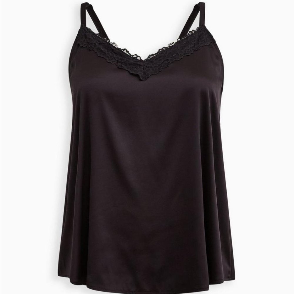 Dream Satin Lace Trim Sleeveless Sleep Cami